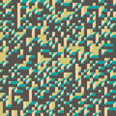 Edward Zajecs 2. Cubo 'nun 1971' deki uygulaması. Esasen 8 taştan oluşan bir Truchet fayans seti ve yerleştirme sanatı illüstrasyonu için kurallar 