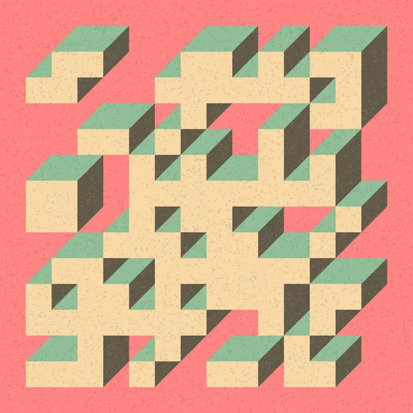 Edward Zajecs 2. Cubo 'nun 1971' deki uygulaması. Esasen 8 taştan oluşan bir Truchet fayans seti ve yerleştirme sanatı illüstrasyonu için kurallar  