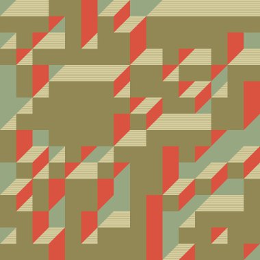 Edward Zajecs 2. Cubo 'nun 1971' deki uygulaması. Esasen 8 taştan oluşan bir Truchet fayans seti ve yerleştirme sanatı illüstrasyonu için kurallar 