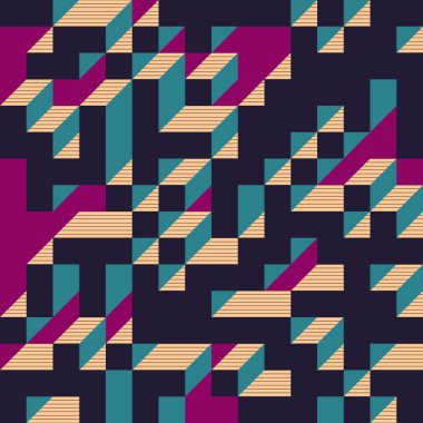 Edward Zajecs 2. Cubo 'nun 1971' deki uygulaması. Esasen 8 taştan oluşan bir Truchet fayans seti ve yerleştirme sanatı illüstrasyonu için kurallar 