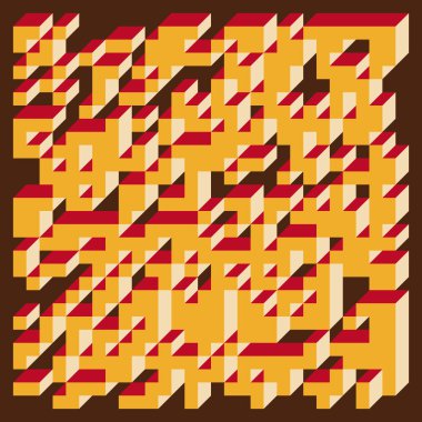 Edward Zajecs 2. Cubo 'nun 1971' deki uygulaması. Esasen 8 taştan oluşan bir Truchet fayans seti ve yerleştirme sanatı illüstrasyonu için kurallar 