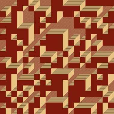 Edward Zajecs 2. Cubo 'nun 1971' deki uygulaması. Esasen 8 taştan oluşan bir Truchet fayans seti ve yerleştirme sanatı illüstrasyonu için kurallar  