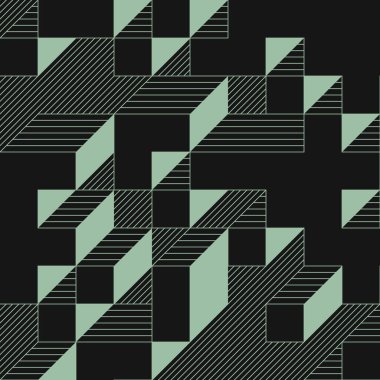 Edward Zajecs 2. Cubo 'nun 1971' deki uygulaması. Esasen 8 taştan oluşan bir Truchet fayans seti ve yerleştirme sanatı illüstrasyonu için kurallar 