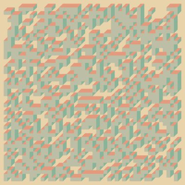 Edward Zajecs 2. Cubo 'nun 1971' deki uygulaması. Esasen 8 taştan oluşan bir Truchet fayans seti ve yerleştirme sanatı illüstrasyonu için kurallar 