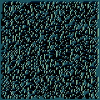 Edward Zajecs 2. Cubo 'nun 1971' deki uygulaması. Esasen 8 taştan oluşan bir Truchet fayans seti ve yerleştirme sanatı illüstrasyonu için kurallar 