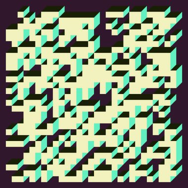 Edward Zajecs 2. Cubo 'nun 1971' deki uygulaması. Esasen 8 taştan oluşan bir Truchet fayans seti ve yerleştirme sanatı illüstrasyonu için kurallar 