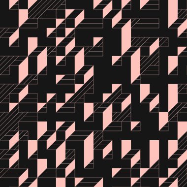 Edward Zajecs 2. Cubo 'nun 1971' deki uygulaması. Esasen 8 taştan oluşan bir Truchet fayans seti ve yerleştirme sanatı illüstrasyonu için kurallar  