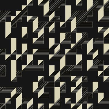 Edward Zajecs 2. Cubo 'nun 1971' deki uygulaması. Esasen 8 taştan oluşan bir Truchet fayans seti ve yerleştirme sanatı illüstrasyonu için kurallar  