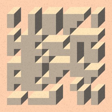 Edward Zajecs 2. Cubo 'nun 1971' deki uygulaması. Esasen 8 taştan oluşan bir Truchet fayans seti ve yerleştirme sanatı illüstrasyonu için kurallar 