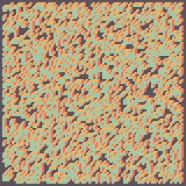 Edward Zajecs 2. Cubo 'nun 1971' deki uygulaması. Esasen 8 taştan oluşan bir Truchet fayans seti ve yerleştirme sanatı illüstrasyonu için kurallar  