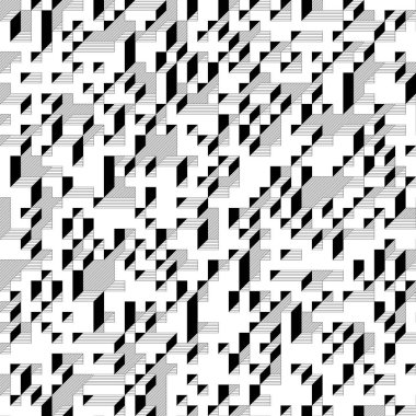 Edward Zajecs 2. Cubo 'nun 1971' deki uygulaması. Esasen 8 taştan oluşan bir Truchet fayans seti ve yerleştirme sanatı illüstrasyonu için kurallar 