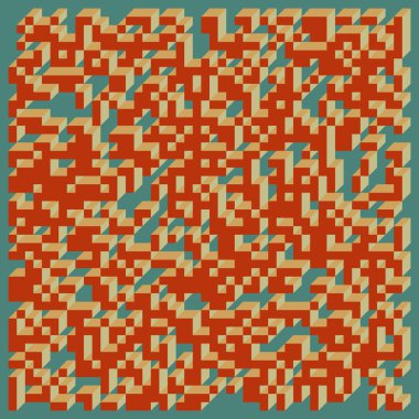 Edward Zajecs 2. Cubo 'nun 1971' deki uygulaması. Esasen 8 taştan oluşan bir Truchet fayans seti ve yerleştirme sanatı illüstrasyonu için kurallar 