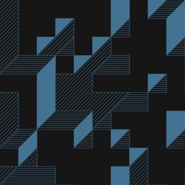 Edward Zajecs 2. Cubo 'nun 1971' deki uygulaması. Esasen 8 taştan oluşan bir Truchet fayans seti ve yerleştirme sanatı illüstrasyonu için kurallar  