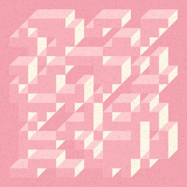 Edward Zajecs 2. Cubo 'nun 1971' deki uygulaması. Esasen 8 taştan oluşan bir Truchet fayans seti ve yerleştirme sanatı illüstrasyonu için kurallar 