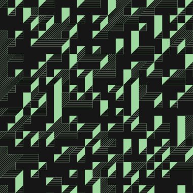 Edward Zajecs 2. Cubo 'nun 1971' deki uygulaması. Esasen 8 taştan oluşan bir Truchet fayans seti ve yerleştirme sanatı illüstrasyonu için kurallar 