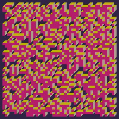 Edward Zajecs 2. Cubo 'nun 1971' deki uygulaması. Esasen 8 taştan oluşan bir Truchet fayans seti ve yerleştirme sanatı illüstrasyonu için kurallar 