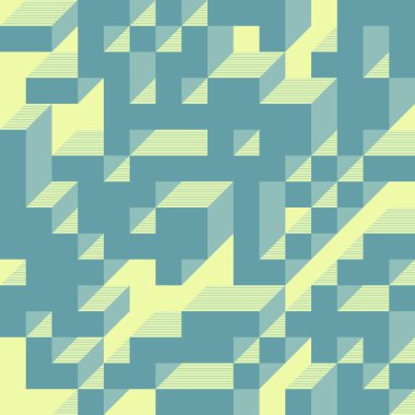 Edward Zajecs 2. Cubo 'nun 1971' deki uygulaması. Esasen 8 taştan oluşan bir Truchet fayans seti ve yerleştirme sanatı illüstrasyonu için kurallar 