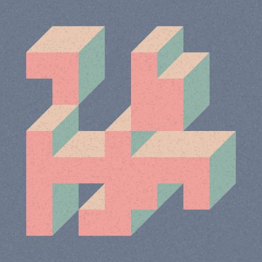 Edward Zajecs 2. Cubo 'nun 1971' deki uygulaması. Esasen 8 taştan oluşan bir Truchet fayans seti ve yerleştirme sanatı illüstrasyonu için kurallar  