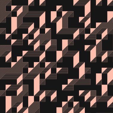 Edward Zajecs 2. Cubo 'nun 1971' deki uygulaması. Esasen 8 taştan oluşan bir Truchet fayans seti ve yerleştirme sanatı illüstrasyonu için kurallar 