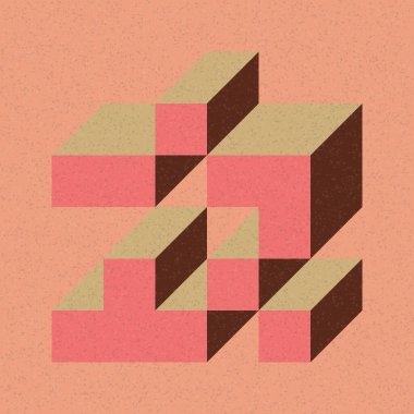 Edward Zajecs 2. Cubo 'nun 1971' deki uygulaması. Esasen 8 taştan oluşan bir Truchet fayans seti ve yerleştirme sanatı illüstrasyonu için kurallar 