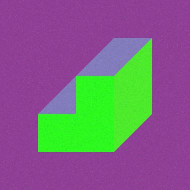 Edward Zajecs 2. Cubo 'nun 1971' deki uygulaması. Esasen 8 taştan oluşan bir Truchet fayans seti ve yerleştirme sanatı illüstrasyonu için kurallar 