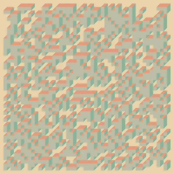 Edward Zajecs 2. Cubo 'nun 1971' deki uygulaması. Esasen 8 taştan oluşan bir Truchet fayans seti ve yerleştirme sanatı illüstrasyonu için kurallar 