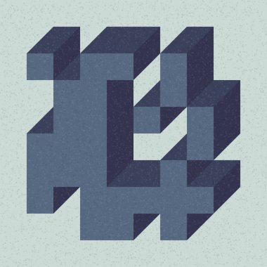 Edward Zajecs 2. Cubo 'nun 1971' deki uygulaması. Esasen 8 taştan oluşan bir Truchet fayans seti ve yerleştirme sanatı illüstrasyonu için kurallar 