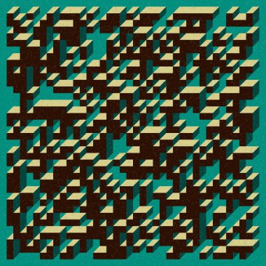 Edward Zajecs 2. Cubo 'nun 1971' deki uygulaması. Esasen 8 taştan oluşan bir Truchet fayans seti ve yerleştirme sanatı illüstrasyonu için kurallar 