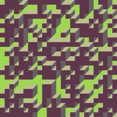 Edward Zajecs 2. Cubo 'nun 1971' deki uygulaması. Esasen 8 taştan oluşan bir Truchet fayans seti ve yerleştirme sanatı illüstrasyonu için kurallar 