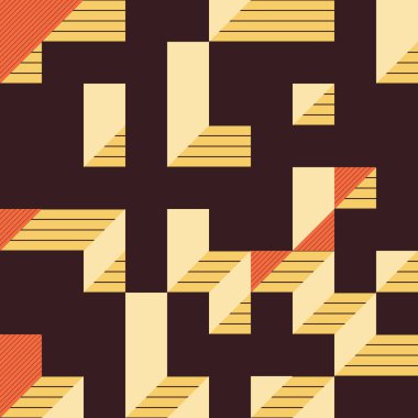 Edward Zajecs 2. Cubo 'nun 1971' deki uygulaması. Esasen 8 taştan oluşan bir Truchet fayans seti ve yerleştirme sanatı illüstrasyonu için kurallar 