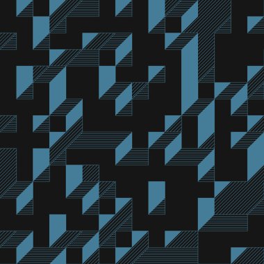 Edward Zajecs 2. Cubo 'nun 1971' deki uygulaması. Esasen 8 taştan oluşan bir Truchet fayans seti ve yerleştirme sanatı illüstrasyonu için kurallar 