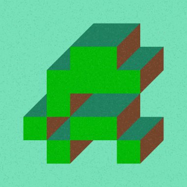 Edward Zajecs 2. Cubo 'nun 1971' deki uygulaması. Esasen 8 taştan oluşan bir Truchet fayans seti ve yerleştirme sanatı illüstrasyonu için kurallar 