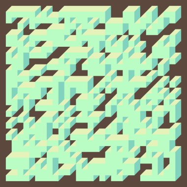 Edward Zajecs 2. Cubo 'nun 1971' deki uygulaması. Esasen 8 taştan oluşan bir Truchet fayans seti ve yerleştirme sanatı illüstrasyonu için kurallar 