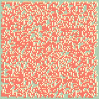 Edward Zajecs 2. Cubo 'nun 1971' deki uygulaması. Esasen 8 taştan oluşan bir Truchet fayans seti ve yerleştirme sanatı illüstrasyonu için kurallar 