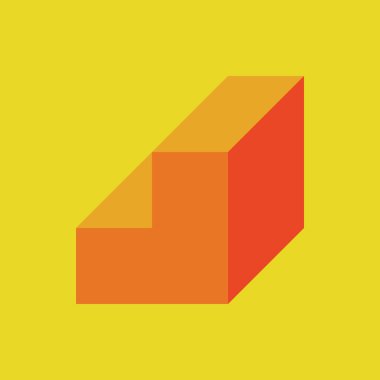 Edward Zajecs 2. Cubo 'nun 1971' deki uygulaması. Esasen 8 taştan oluşan bir Truchet fayans seti ve yerleştirme sanatı illüstrasyonu için kurallar 