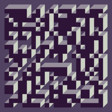 Edward Zajecs 2. Cubo 'nun 1971' deki uygulaması. Esasen 8 taştan oluşan bir Truchet fayans seti ve yerleştirme sanatı illüstrasyonu için kurallar 