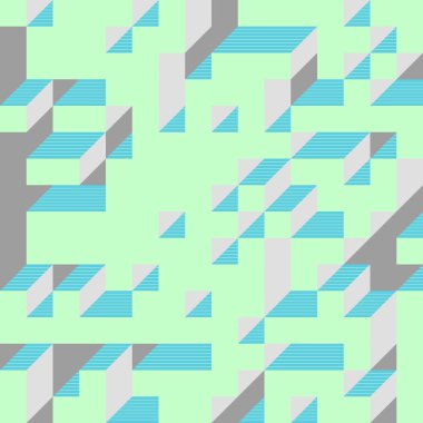 Edward Zajecs 2. Cubo 'nun 1971' deki uygulaması. Esasen 8 taştan oluşan bir Truchet fayans seti ve yerleştirme sanatı illüstrasyonu için kurallar 