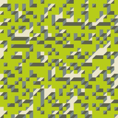 Edward Zajecs 2. Cubo 'nun 1971' deki uygulaması. Esasen 8 taştan oluşan bir Truchet fayans seti ve yerleştirme sanatı illüstrasyonu için kurallar 