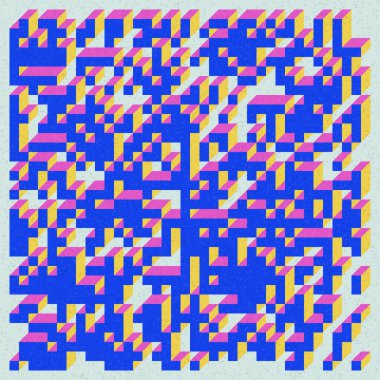 Edward Zajecs 2. Cubo 'nun 1971' deki uygulaması. Esasen 8 taştan oluşan bir Truchet fayans seti ve yerleştirme sanatı illüstrasyonu için kurallar 