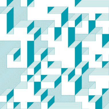 Edward Zajecs 2. Cubo 'nun 1971' deki uygulaması. Esasen 8 taştan oluşan bir Truchet fayans seti ve yerleştirme sanatı illüstrasyonu için kurallar 