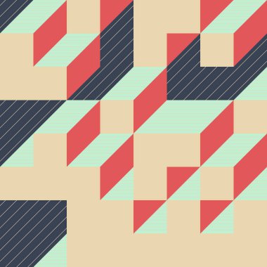 Edward Zajecs 2. Cubo 'nun 1971' deki uygulaması. Esasen 8 taştan oluşan bir Truchet fayans seti ve yerleştirme sanatı illüstrasyonu için kurallar 