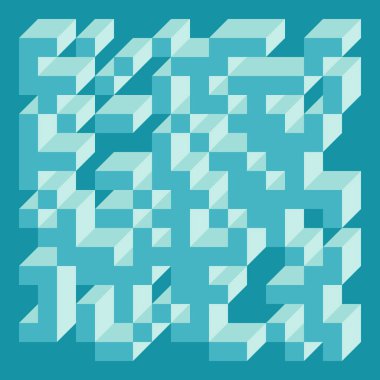 Edward Zajecs 2. Cubo 'nun 1971' deki uygulaması. Esasen 8 taştan oluşan bir Truchet fayans seti ve yerleştirme sanatı illüstrasyonu için kurallar 