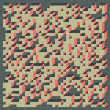 Edward Zajecs 2. Cubo 'nun 1971' deki uygulaması. Esasen 8 taştan oluşan bir Truchet fayans seti ve yerleştirme sanatı illüstrasyonu için kurallar 