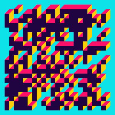 Edward Zajecs 2. Cubo 'nun 1971' deki uygulaması. Esasen 8 taştan oluşan bir Truchet fayans seti ve yerleştirme sanatı illüstrasyonu için kurallar 