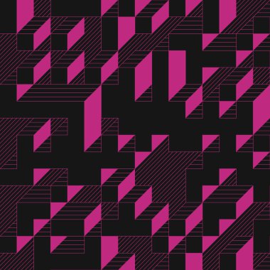 Edward Zajecs 2. Cubo 'nun 1971' deki uygulaması. Esasen 8 taştan oluşan bir Truchet fayans seti ve yerleştirme sanatı illüstrasyonu için kurallar 