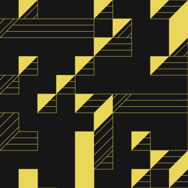 Edward Zajecs 2. Cubo 'nun 1971' deki uygulaması. Esasen 8 taştan oluşan bir Truchet fayans seti ve yerleştirme sanatı illüstrasyonu için kurallar 