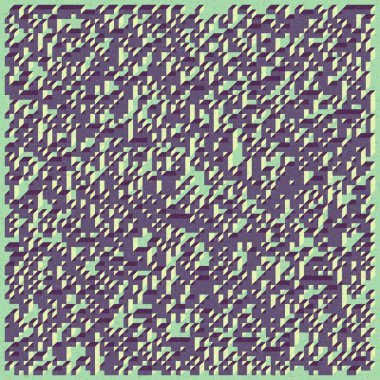 Edward Zajecs 2. Cubo 'nun 1971' deki uygulaması. Esasen 8 taştan oluşan bir Truchet fayans seti ve yerleştirme sanatı illüstrasyonu için kurallar 