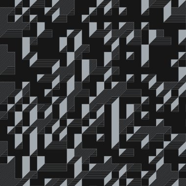 Edward Zajecs 2. Cubo 'nun 1971' deki uygulaması. Esasen 8 taştan oluşan bir Truchet fayans seti ve yerleştirme sanatı illüstrasyonu için kurallar 