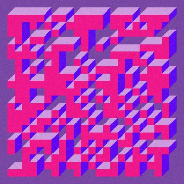 Edward Zajecs 2. Cubo 'nun 1971' deki uygulaması. Esasen 8 taştan oluşan bir Truchet fayans seti ve yerleştirme sanatı illüstrasyonu için kurallar 