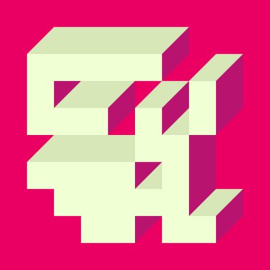 Edward Zajecs 2. Cubo 'nun 1971' deki uygulaması. Esasen 8 taştan oluşan bir Truchet fayans seti ve yerleştirme sanatı illüstrasyonu için kurallar 